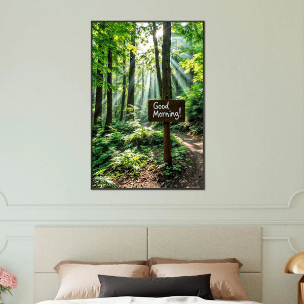 Good Morning Trail - A Framed Memory of Nature's Welcome - 60x90 cm 24x36″ - Metal Framed Posters