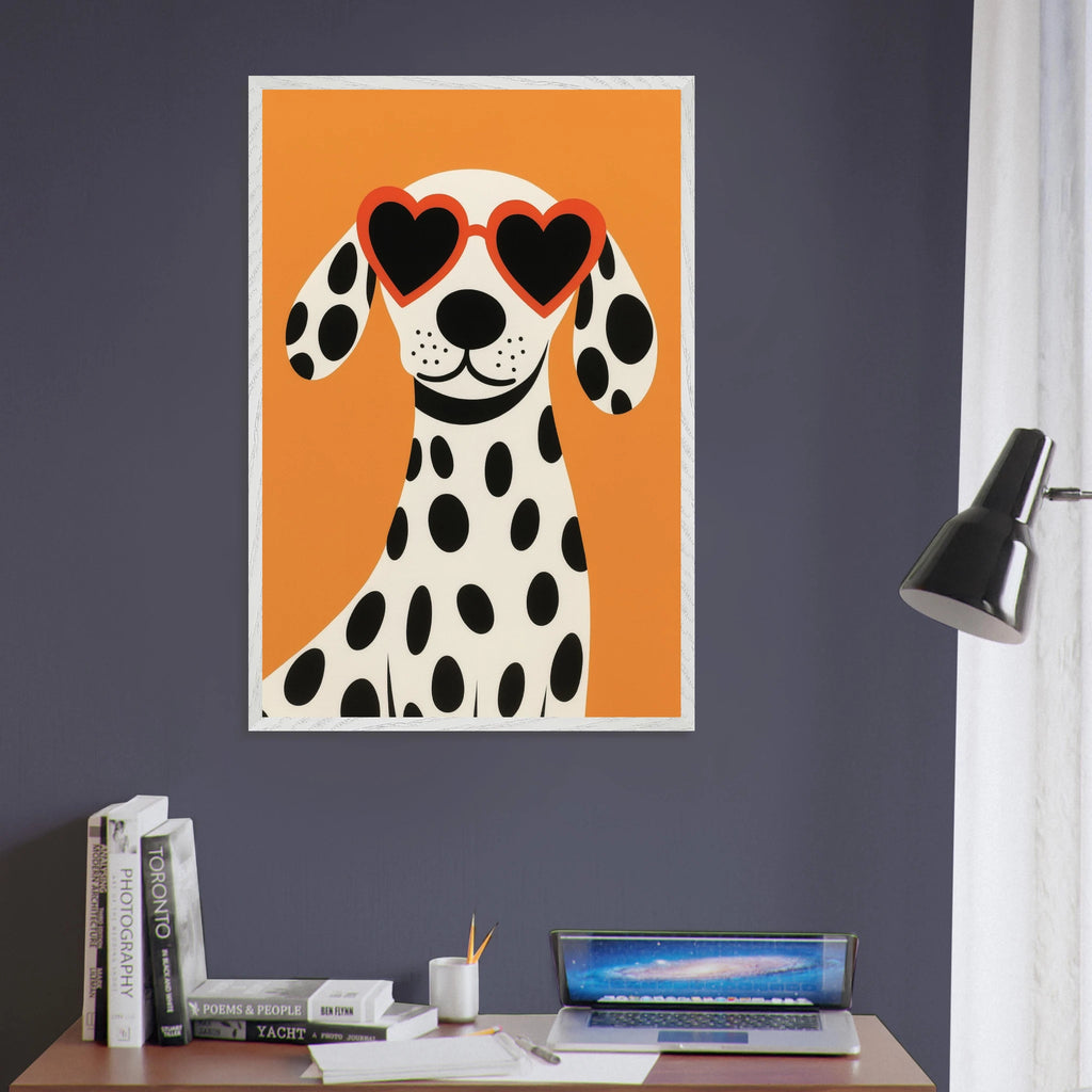 Cool Dalmatian Wooden Framed Poster – Dog Lover Gift - - Wooden Framed Posters