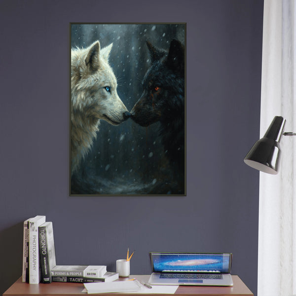 Gift Strength & Balance – Wolf Metal Framed Poster - - Metal Framed Posters