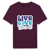 Live, Love, Bark - Wearable Wisdom for the Heart - Maroon - Print Material