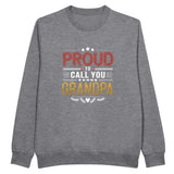 Proud Grandpa Crewneck Sweatshirt – Premium Gift for Him - Heather Gray - Sweatshirts