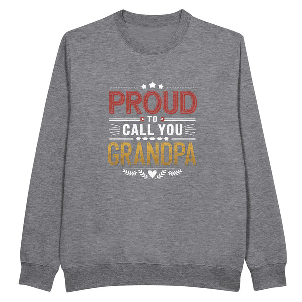 Proud Grandpa Crewneck Sweatshirt – Premium Gift for Him - Heather Gray - Sweatshirts