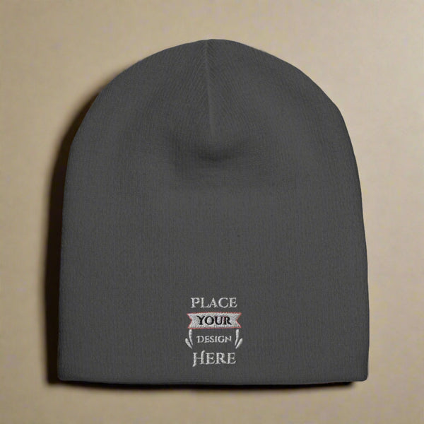 Versatile Knit Customizable Beanie - Perfect for Any Occasion - Dark Grey - Beanies