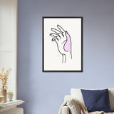 Gentle Expression - Hand Illustration in Premium Frame - 50x70 cm 20x28″ Black frame - Wooden Framed Posters