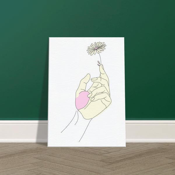 Whispers of Nature - Minimalist Hand and Flower Canvas - 50x70 cm 20x28″ - Canvas Prints