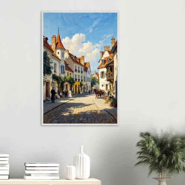 Streets of Nostalgia – Wall Art Gift for Home Lovers - White frame - Wooden Framed Posters
