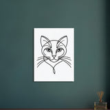 Silent Purr - Sleek Cat Line Drawing on Canvas - 60x80 cm 24x32″ - Canvas Prints