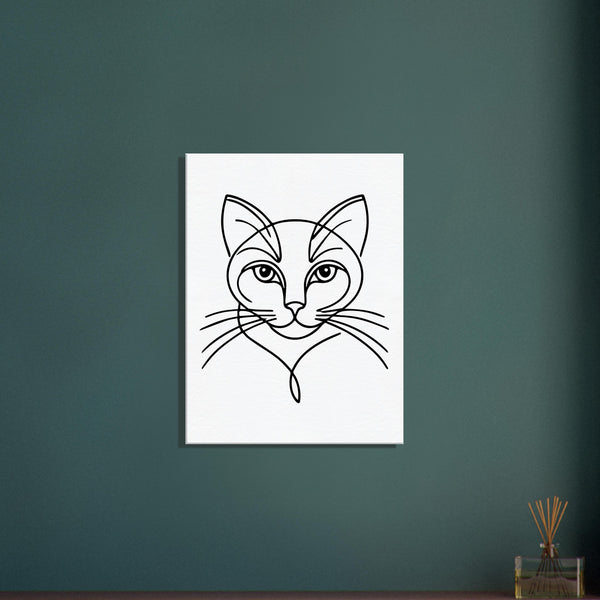 Silent Purr - Sleek Cat Line Drawing on Canvas - 60x80 cm 24x32″ - Canvas Prints