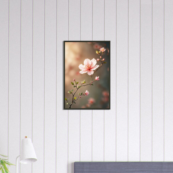 Blossom Whisper - Serene Cherry Blossom Framed Art - 40x60 cm 16x24″ - Metal Framed Posters