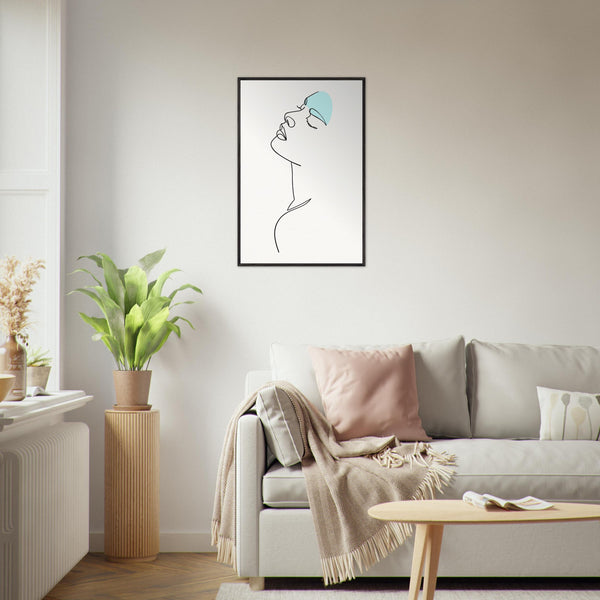 Modern Muse - Abstract Line Art Elegance - - Wooden Framed Posters