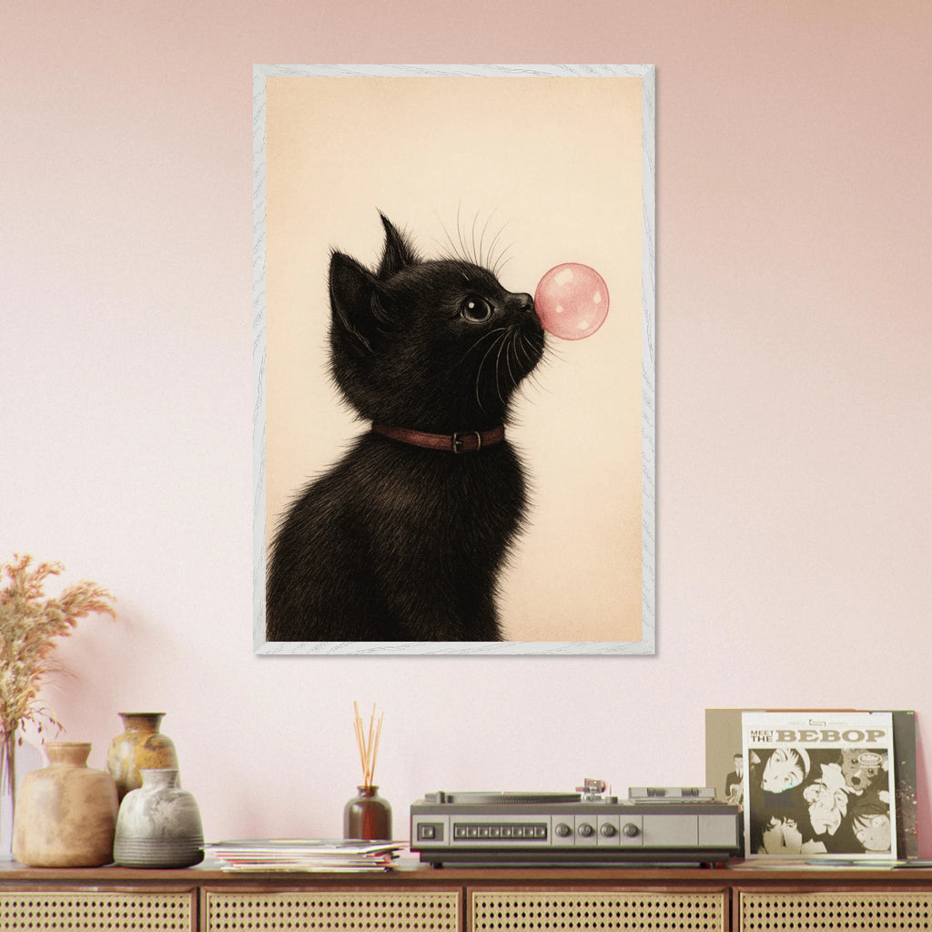Charming Cat Wooden Framed Poster for Cat Lovers - Default Title - Wooden Framed Posters
