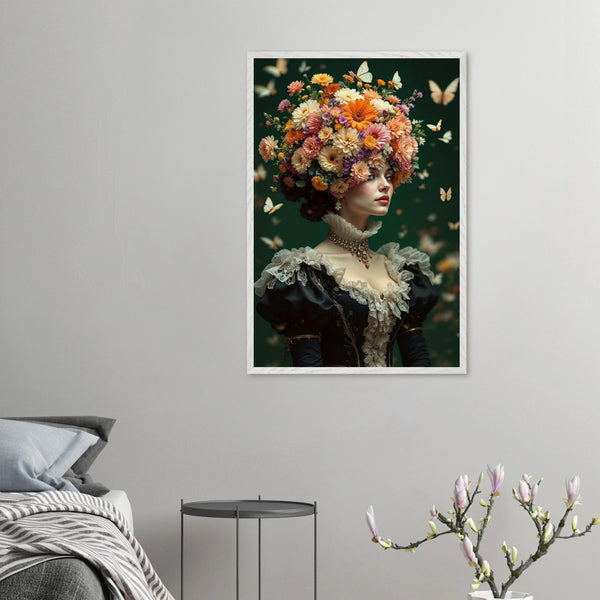 Gift Floral Elegance – Blooming Queen Framed Poster - White frame - Wooden Framed Posters