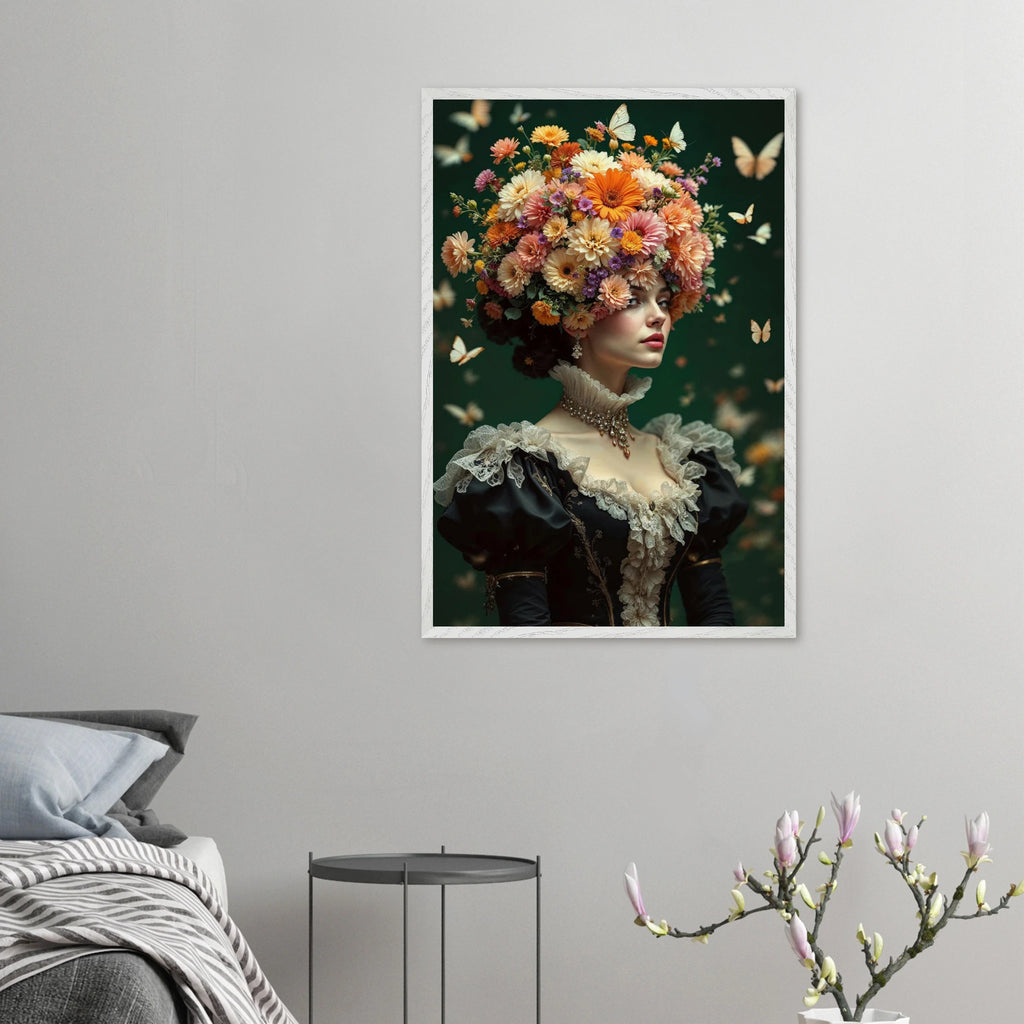 Gift Floral Elegance – Blooming Queen Framed Poster - White frame - Wooden Framed Posters