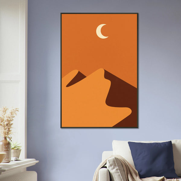 Desert Moon – Minimalist Metal Framed Poster Gift - - Metal Framed Posters