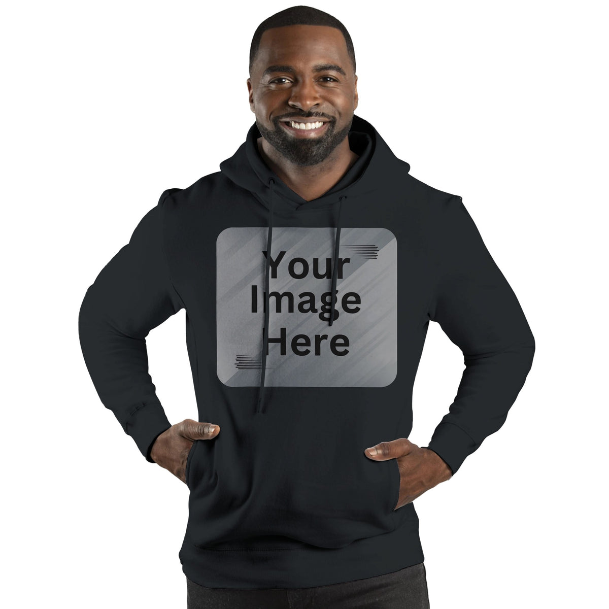 Versatile Style - Unisex Customizable Fleece Hoodie - Black - Pullover Hoodies