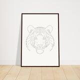 Majestic Lines - The Tiger's Gaze - 50x70 cm 20x28″ Dark wood frame - Wooden Framed Posters