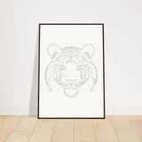 Majestic Lines - The Tiger's Gaze - 70x100 cm 28x40″ Dark wood frame - Wooden Framed Posters