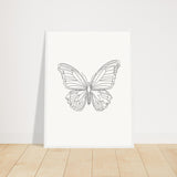 Butterfly Grace - Framed Minimalist Art - 45x60 cm 18x24″ White frame - Wooden Framed Posters