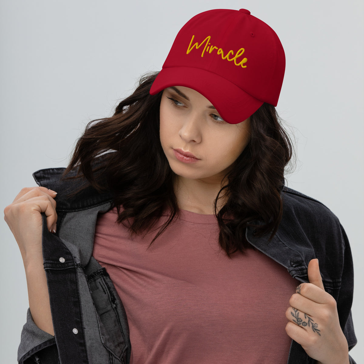 Miracle Dad Hat - Embrace Everyday Wonders - Cranberry -