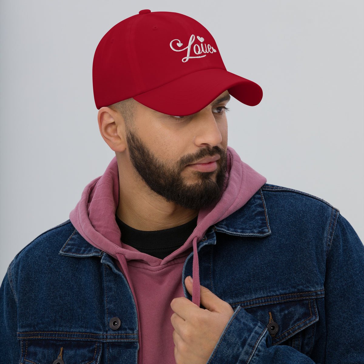 Heartfelt Love Dad Hat - Cranberry -