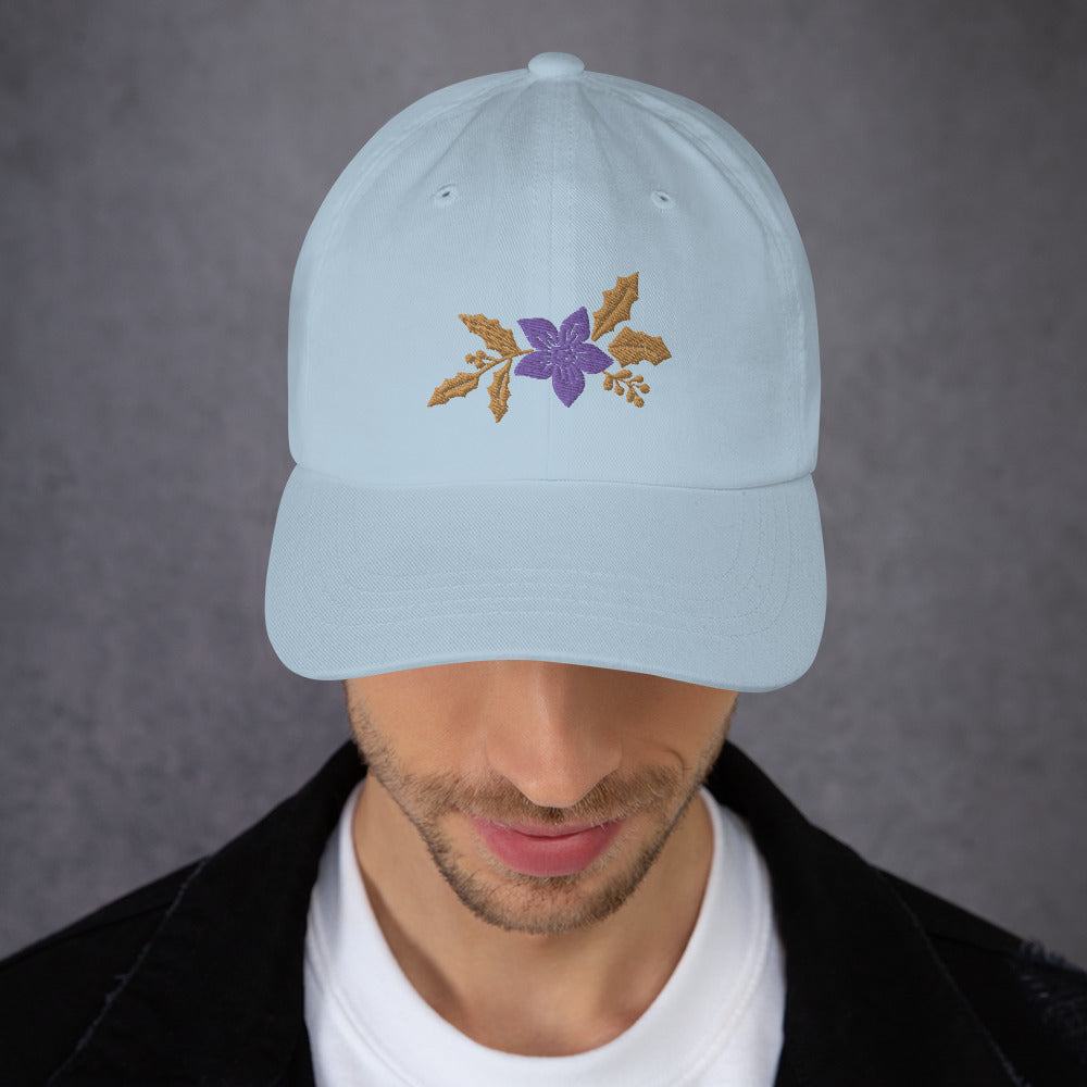 Purple Flower Dad Hat - Stylish and Sentimental - -