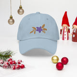 Purple Flower Dad Hat - Stylish and Sentimental - Light Blue -