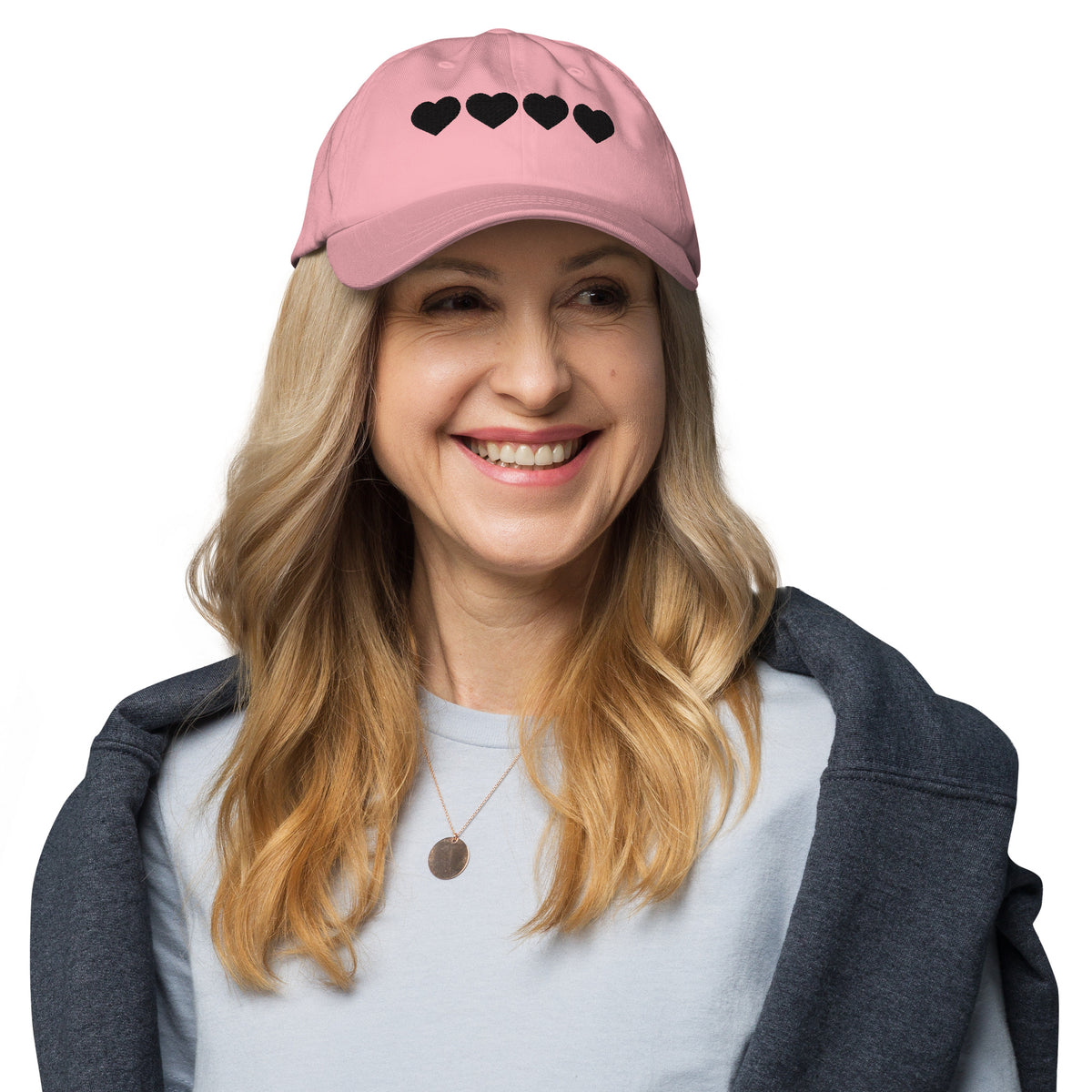 Heartfelt Connections - Black Hearts Dad Hat - -