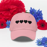 Heartfelt Connections - Black Hearts Dad Hat - Pink -