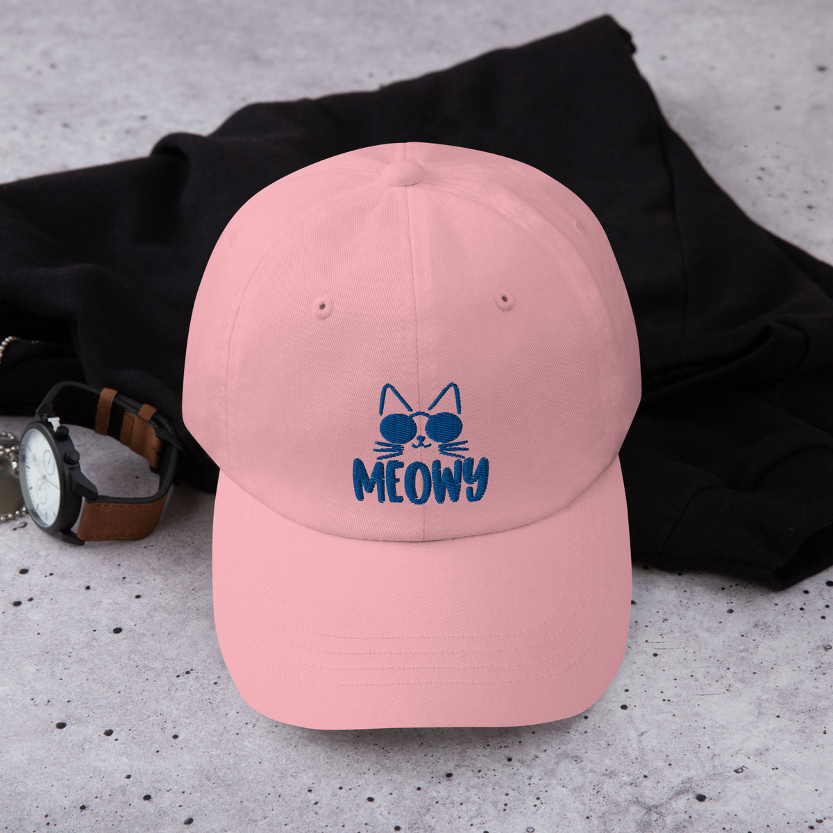 Meowy Moments Dad Hat - Pink -