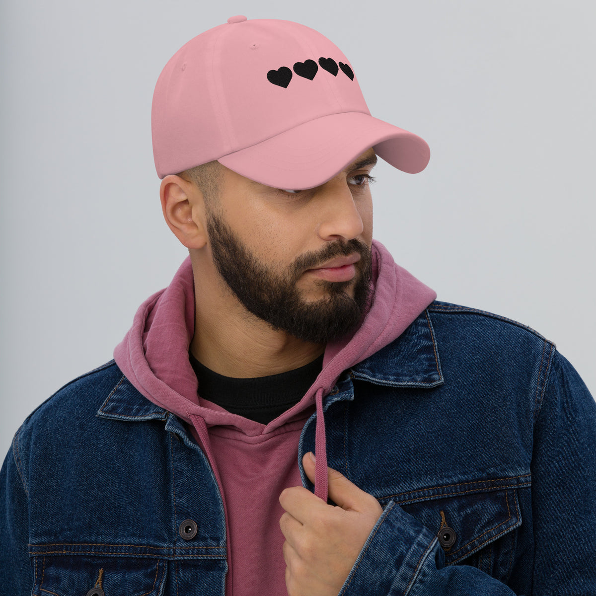 Heartfelt Connections - Black Hearts Dad Hat - -