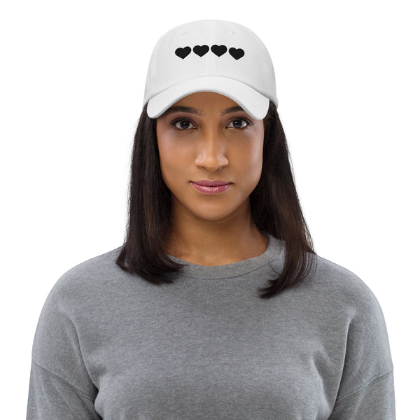 Heartfelt Connections - Black Hearts Dad Hat - -