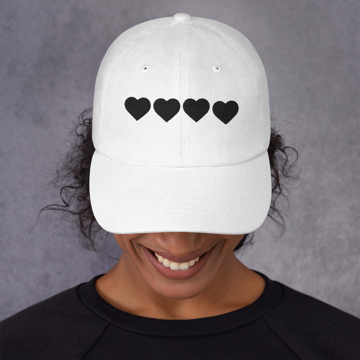 Heartfelt Connections - Black Hearts Dad Hat - -