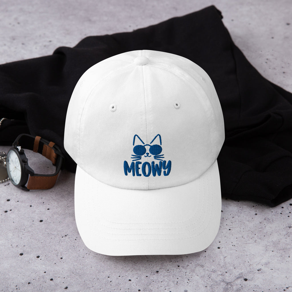 Meowy Moments Dad Hat - White -