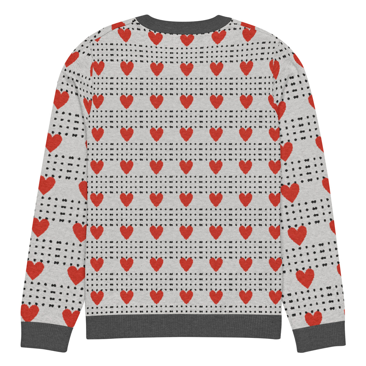 Love in Every Stitch - Heart Pattern Sweater - - Sweaters