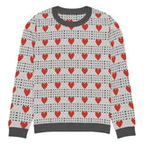 Love in Every Stitch - Heart Pattern Sweater - 2XS - Sweaters