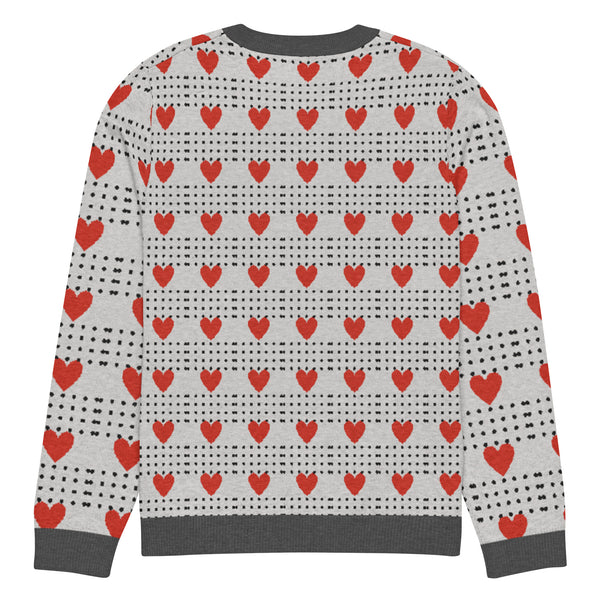 Love in Every Stitch - Heart Pattern Sweater - - Sweaters