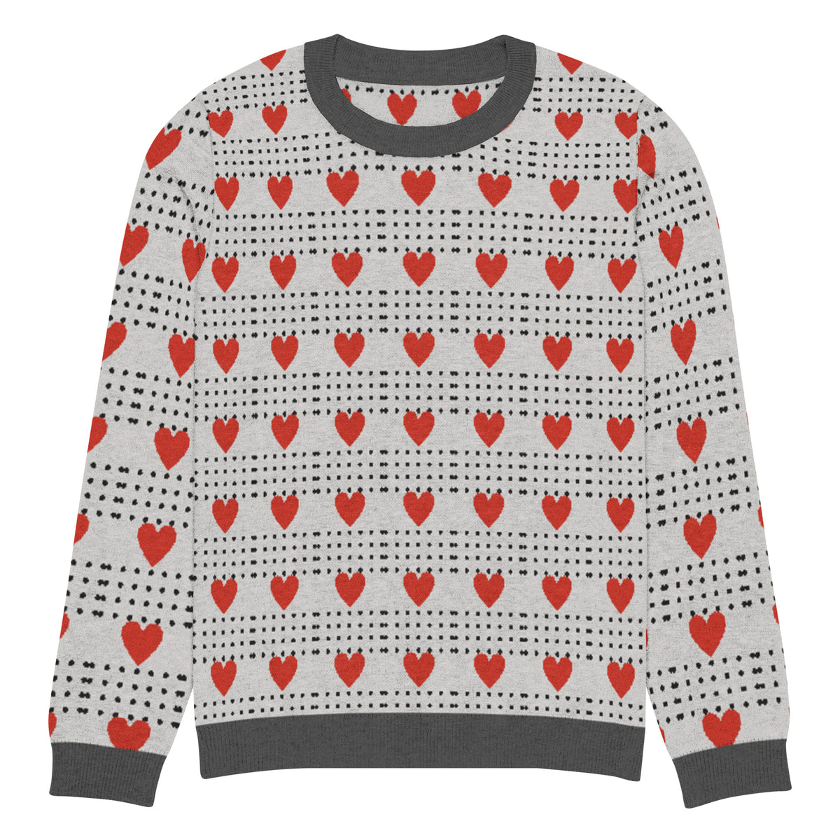 Love in Every Stitch - Heart Pattern Sweater - 3XL - Sweaters