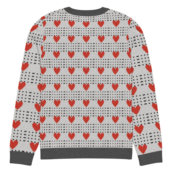 Love in Every Stitch - Heart Pattern Sweater - - Sweaters