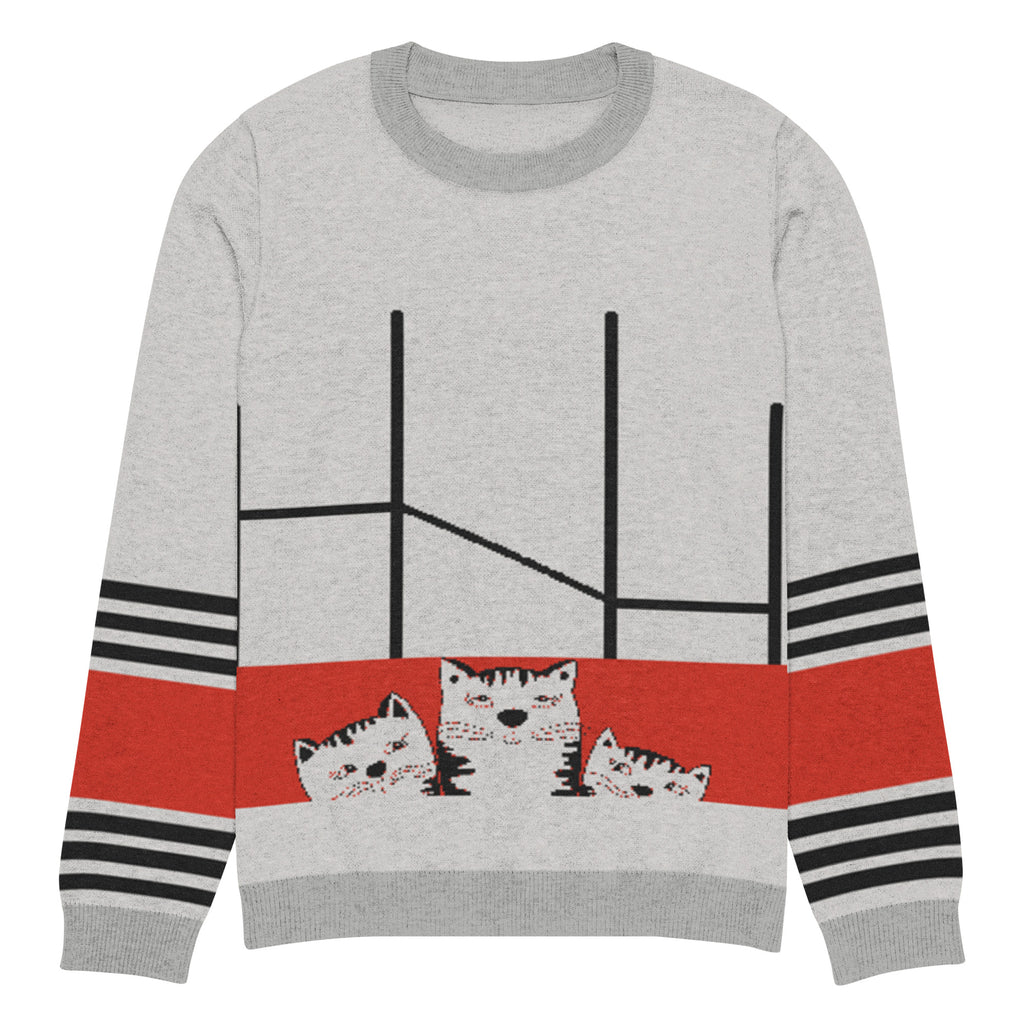 Playful Cats on a Stripe – A Cozy Statement Piece - 3XS - Sweaters