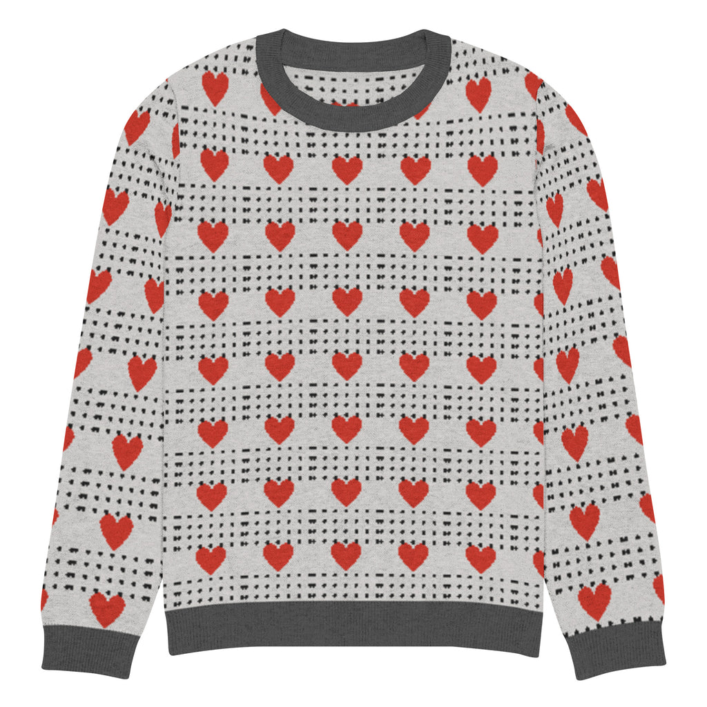 Love in Every Stitch - Heart Pattern Sweater - 3XS - Sweaters