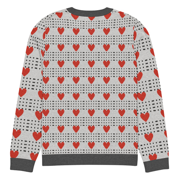 Love in Every Stitch - Heart Pattern Sweater - - Sweaters