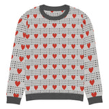 Love in Every Stitch - Heart Pattern Sweater - L - Sweaters