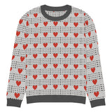 Love in Every Stitch - Heart Pattern Sweater - M - Sweaters