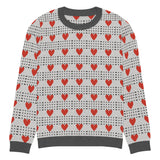 Love in Every Stitch - Heart Pattern Sweater - S - Sweaters