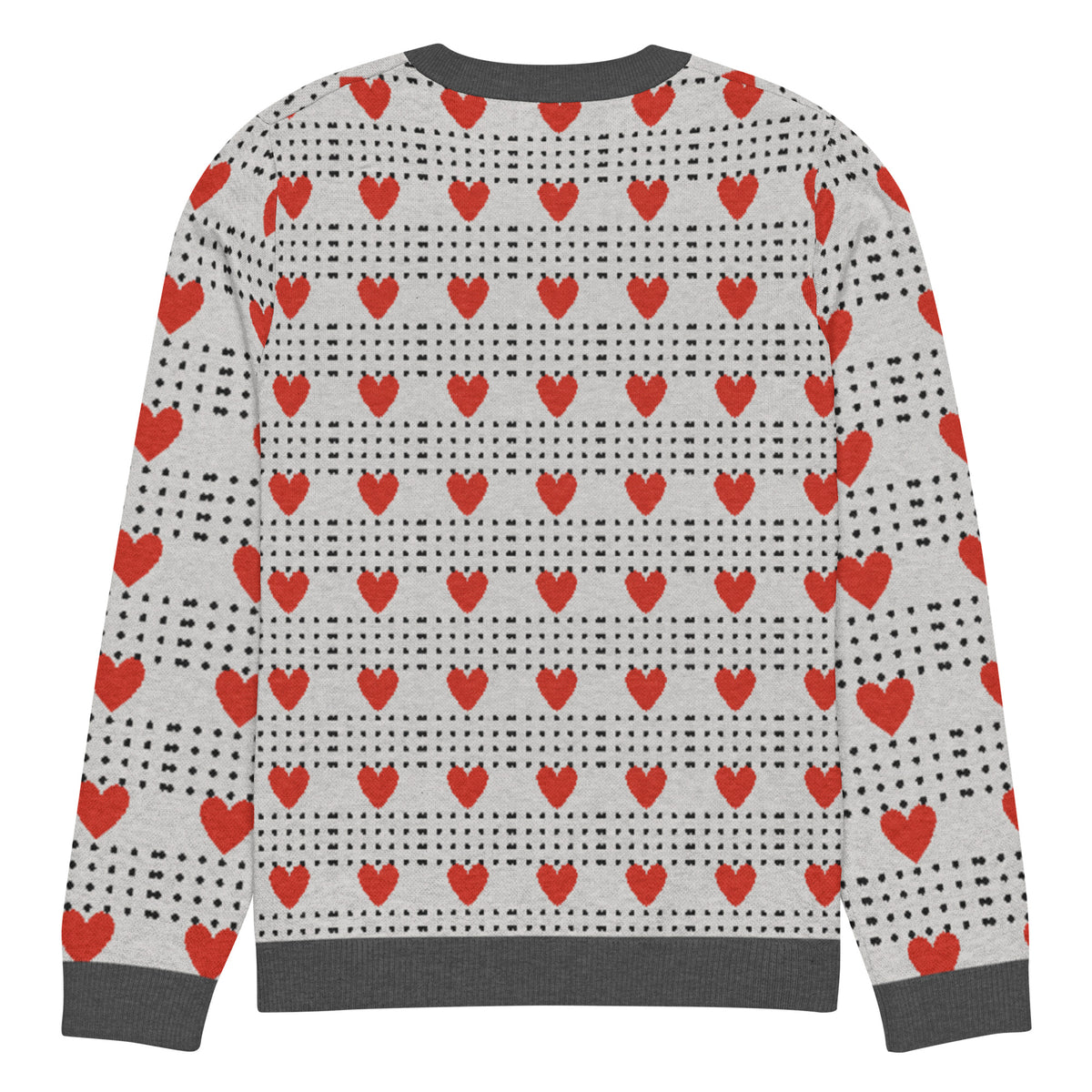 Love in Every Stitch - Heart Pattern Sweater - - Sweaters