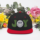 Spread Joy Everywhere - Smiley Face Snapback Hat - Black Red -