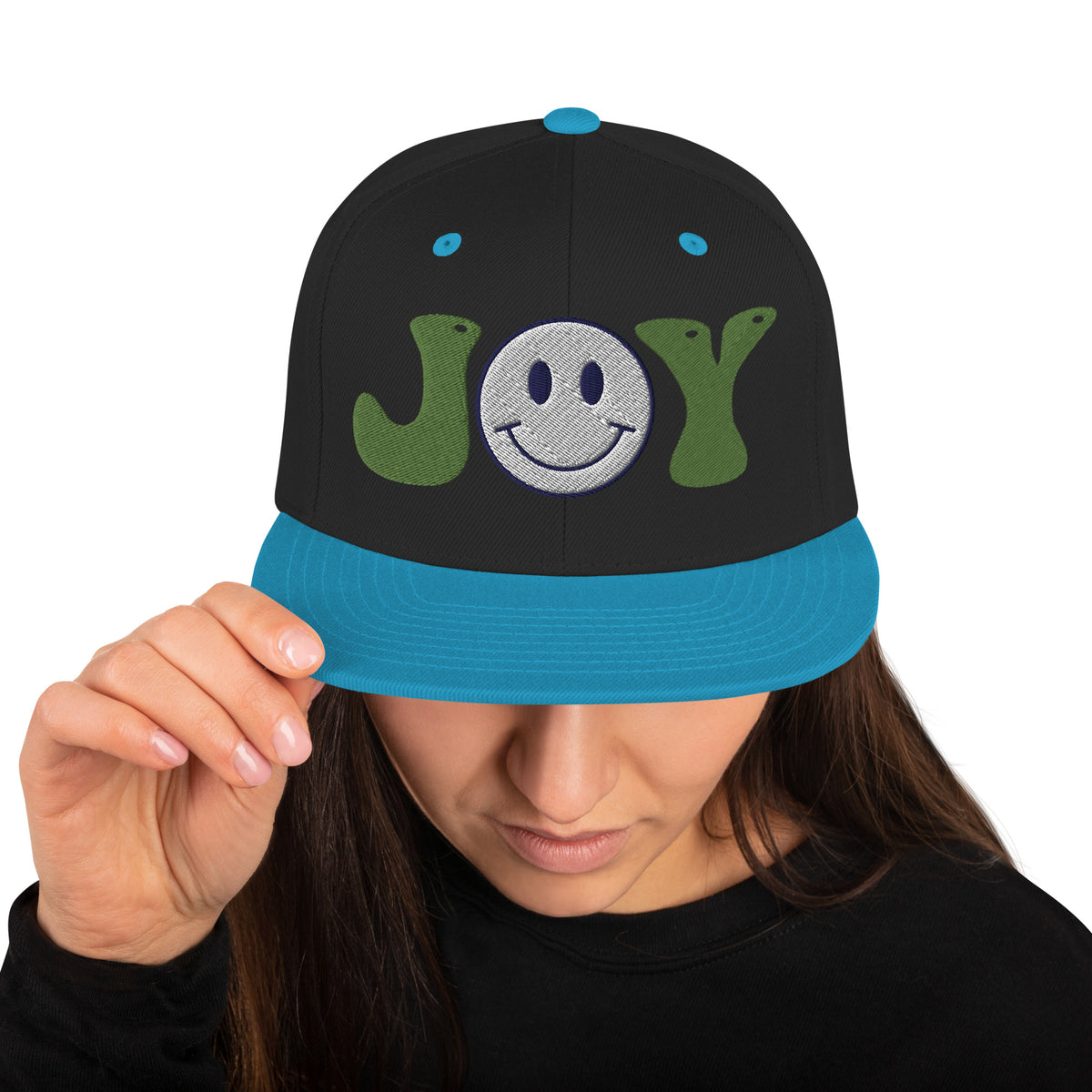 Spread Joy Everywhere - Smiley Face Snapback Hat - -