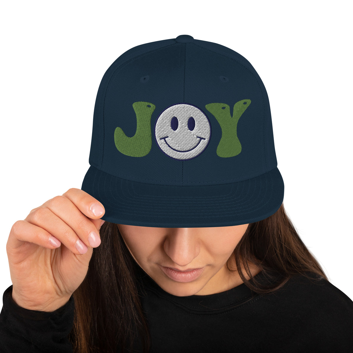 Spread Joy Everywhere - Smiley Face Snapback Hat - -