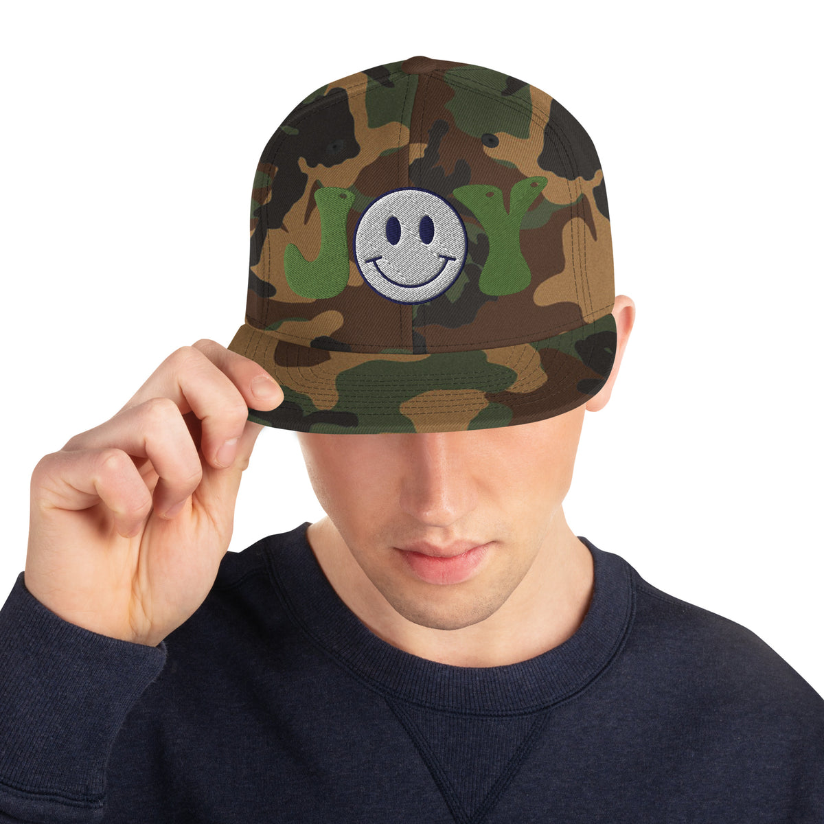 Spread Joy Everywhere - Smiley Face Snapback Hat - -