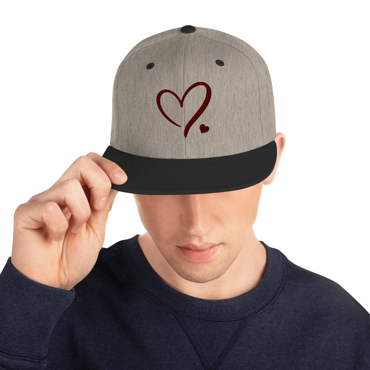 Heartfelt Charm - Golden Heart Snapback Hat - -